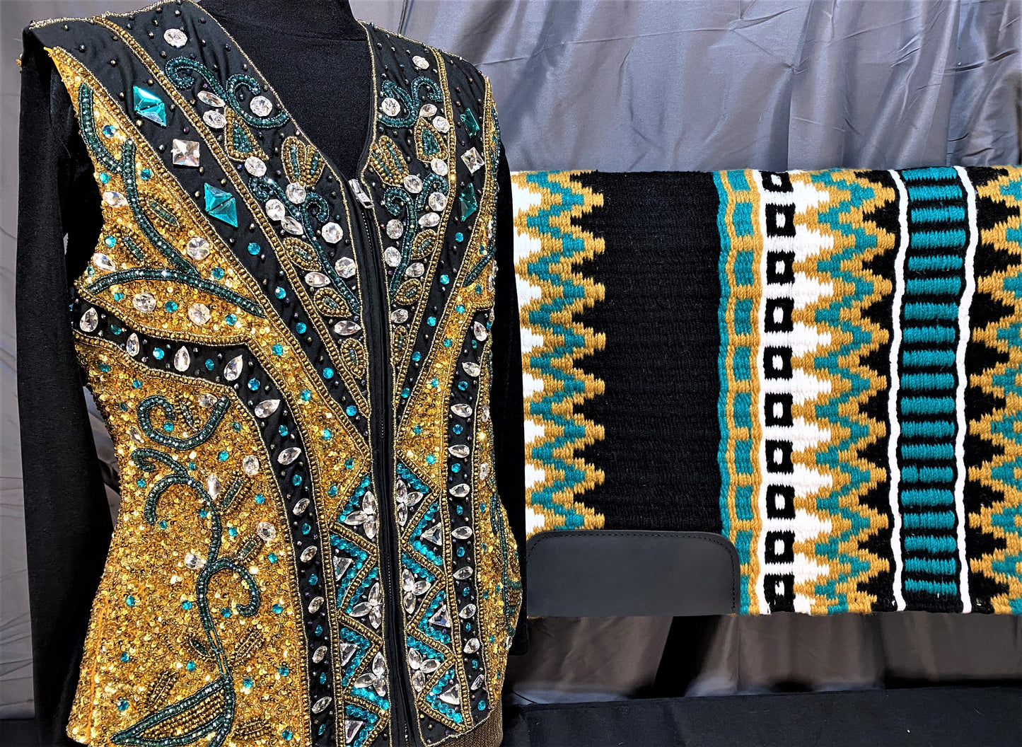 Yellow & Blue Saddle Pad
