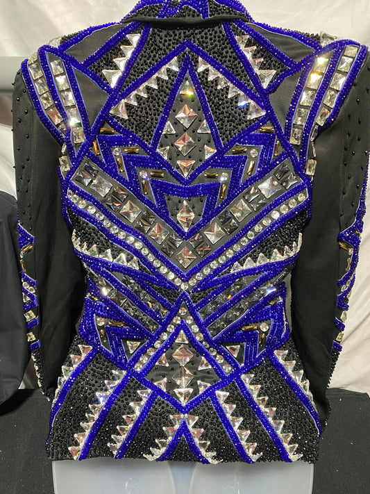 Black Jacket with Blue and Black Bling